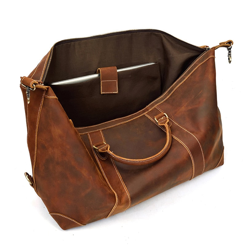 The Wainwright Weekender  Round Vintage Leather Weekender
