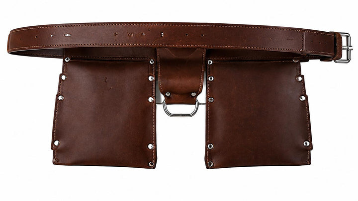 Chestnut Brown Tool Belt  Multi Pocket Leather Design with Loops