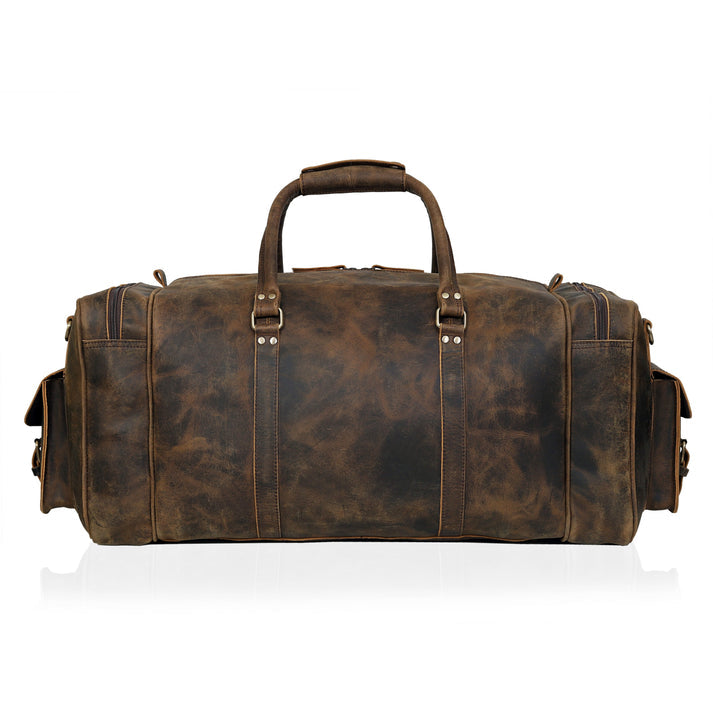 NEW JERSEY LEATHER DUFFEL BAG VINTAGE  BROWN  20 INCH