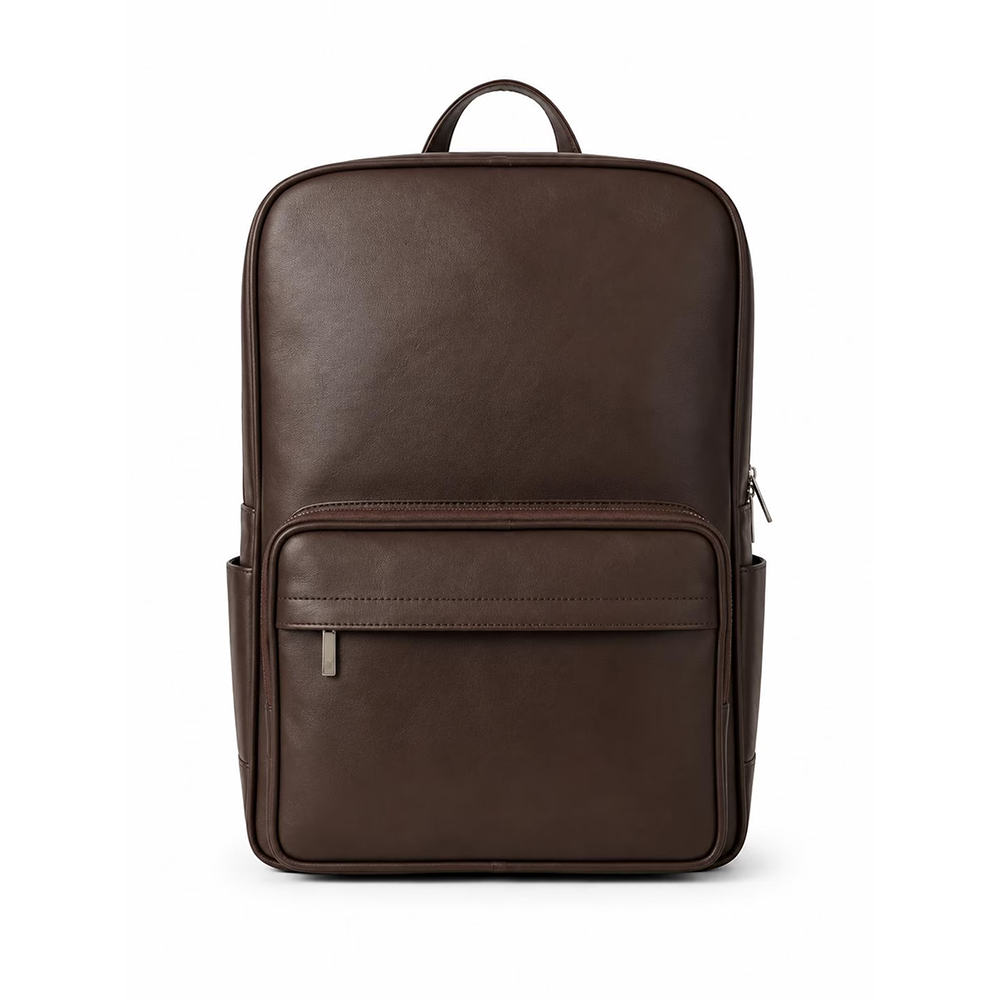 Dark Chocolate Leather Backpack, Handmade Laptop Travel Work Bag