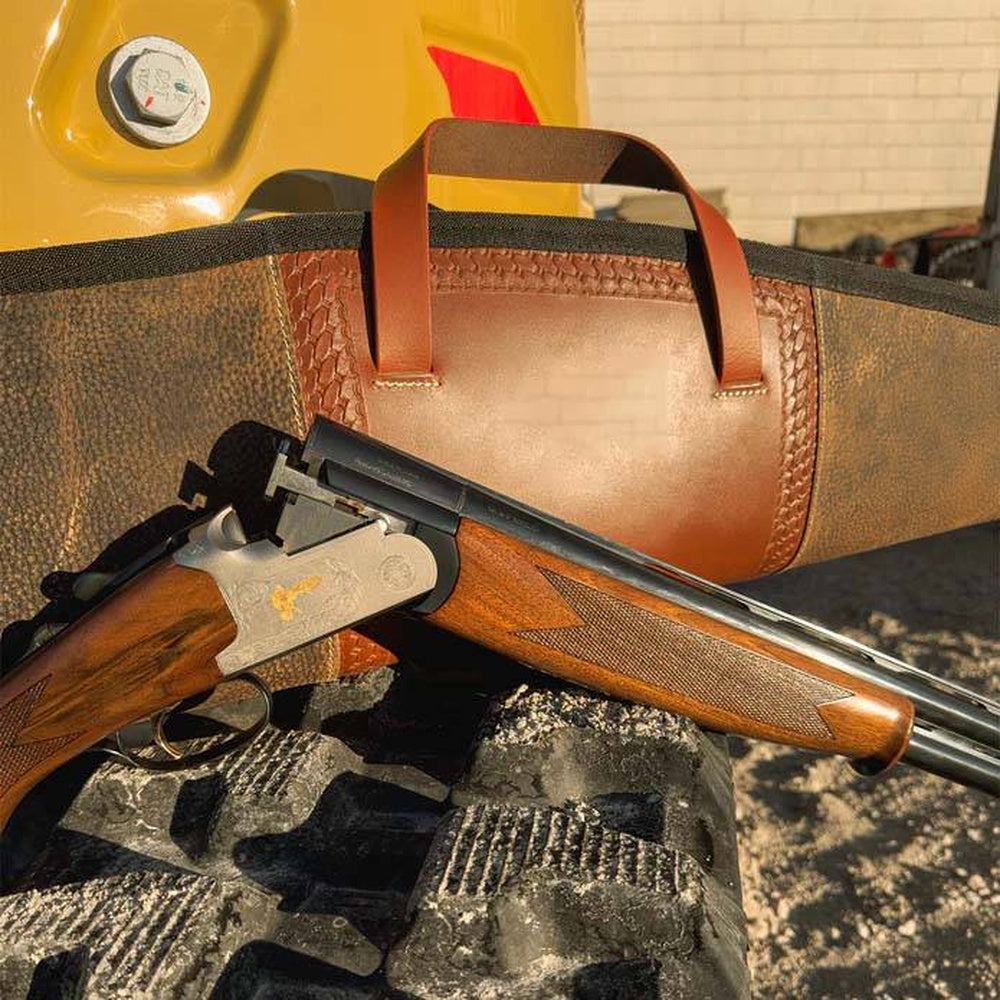 Saddle Leather Shotgun Case  Handcrafted Padded Hunting Sleeve