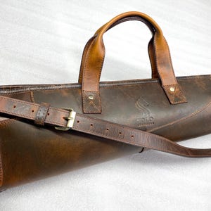 54 Western Rifle Scabbard with Adjustable Strap Brown Leather Shotgun Slip Case Hunting Shooting Sling Long Gun Case Scabbard Rifle Case