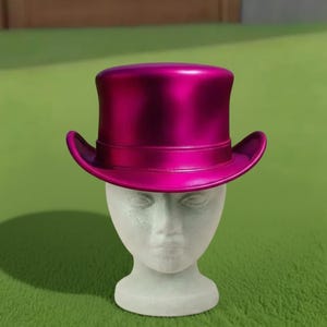 Handmade Metallic Pink Steampunk Top Hat Victorian Mad Hatter Festival Cosplay Hat