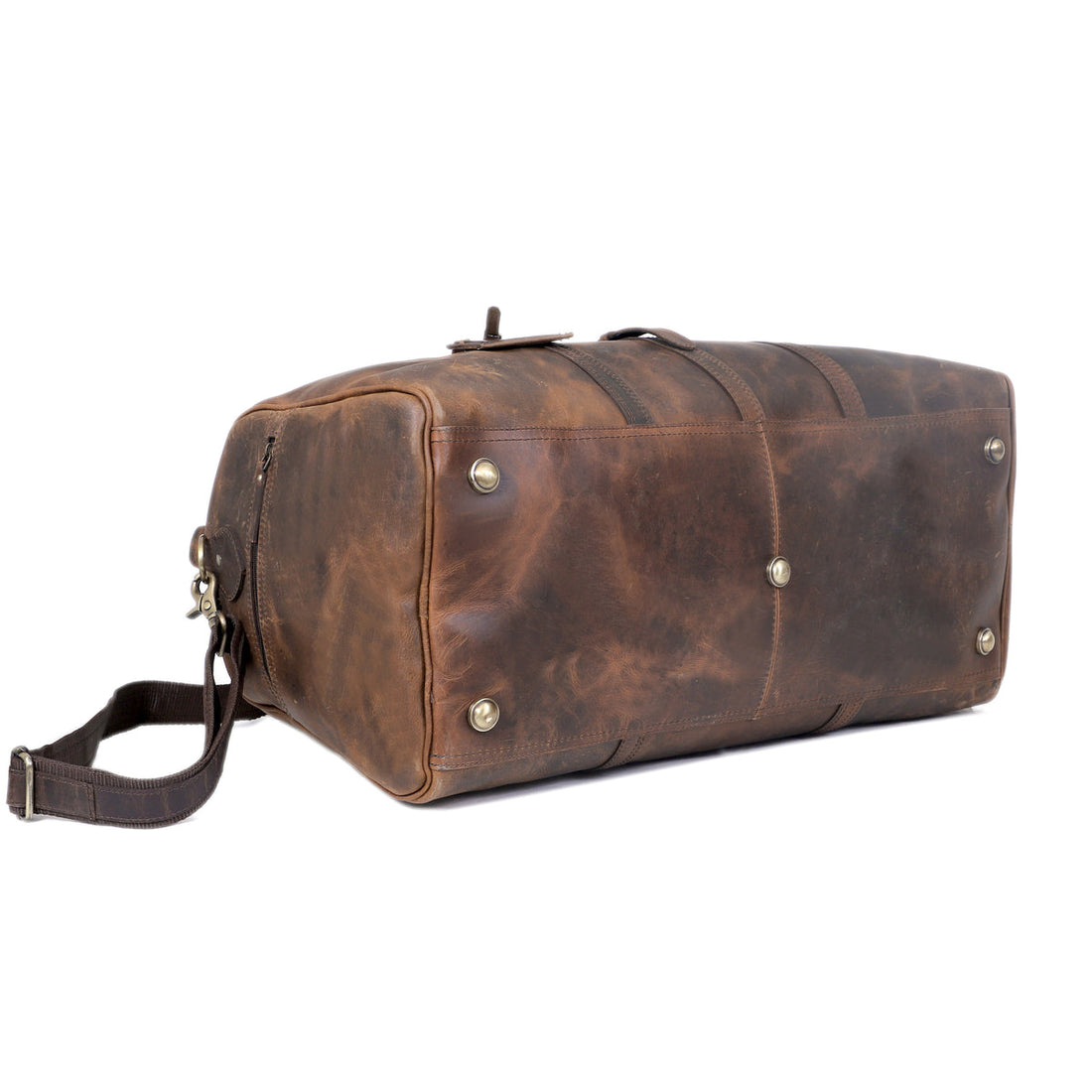 Leather Travel Duffel Bag  Vintage Style Modern Utility