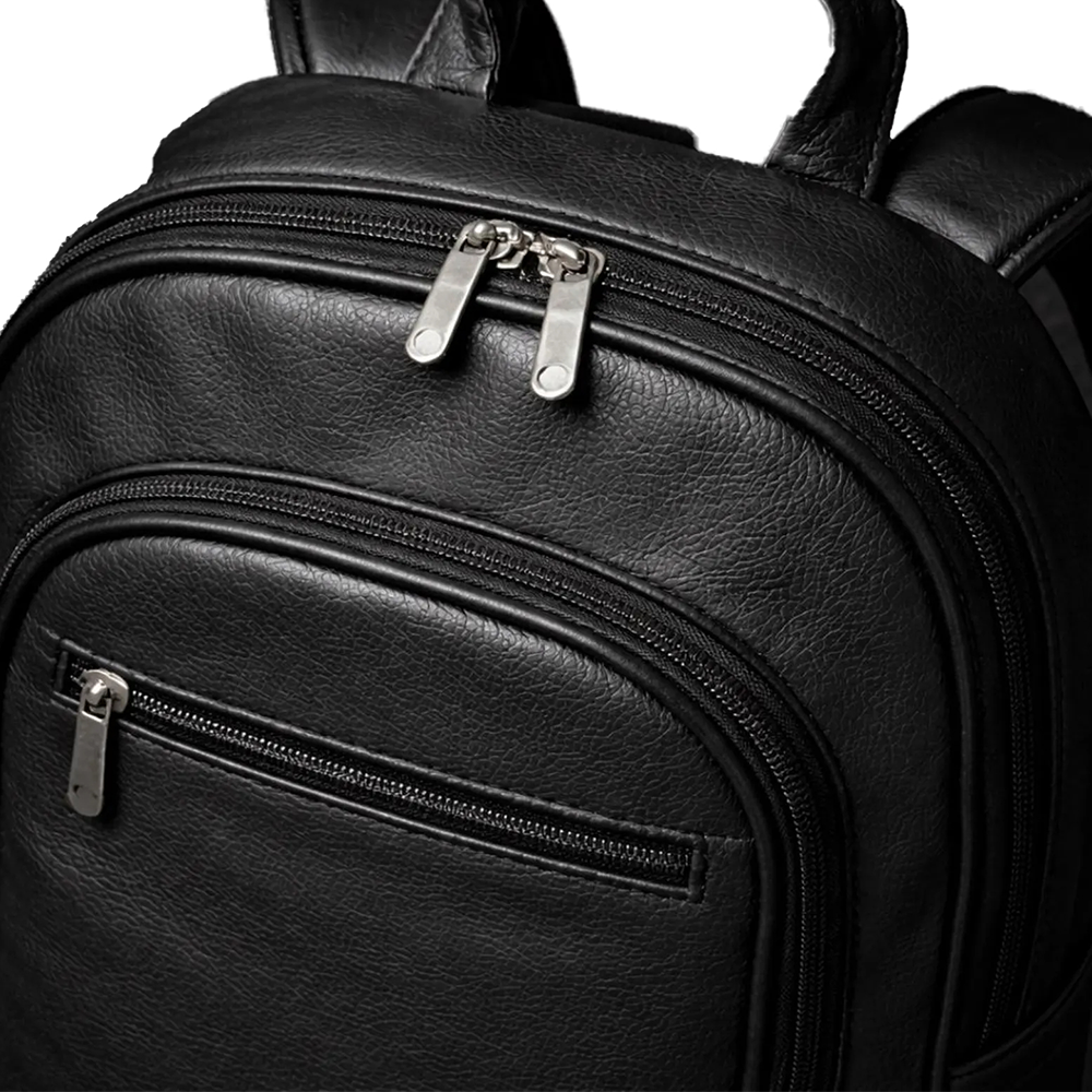 Minimalist Vegan Leather Laptop Backpack – Slim Commuter Bag