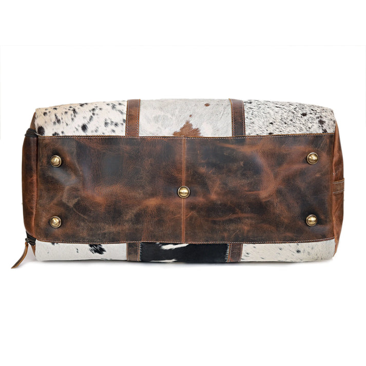 Cowhide Leather Duffel Bag  Unisex Travel Bag