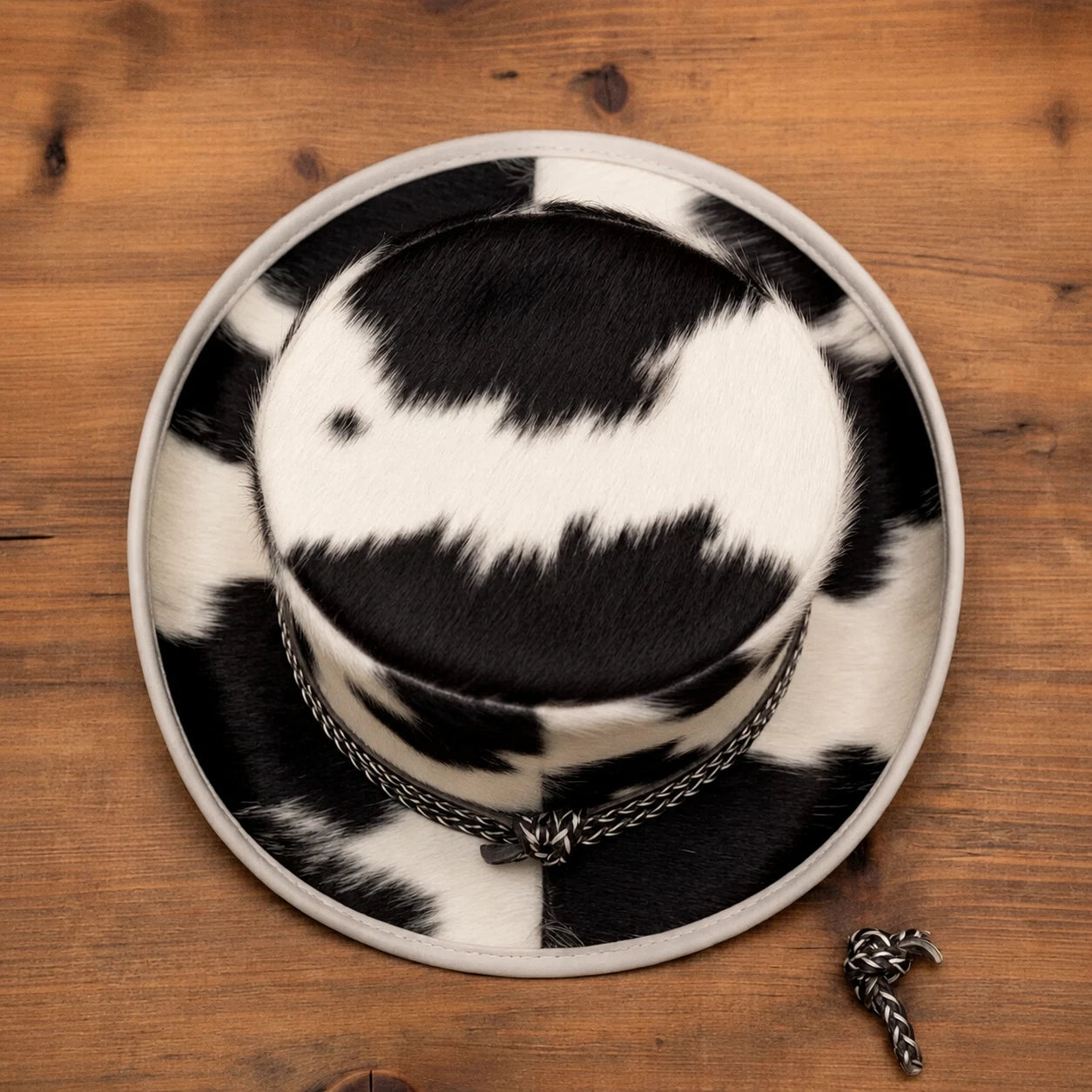 Handmade Cowhide Leather Top Hat Western Cowboy Steampunk Gothic Hat