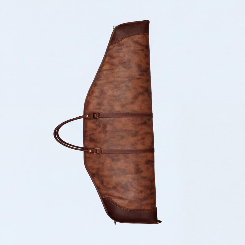 Full Grain Leather Rifle Case  Premium Padded Hunting Sleeve