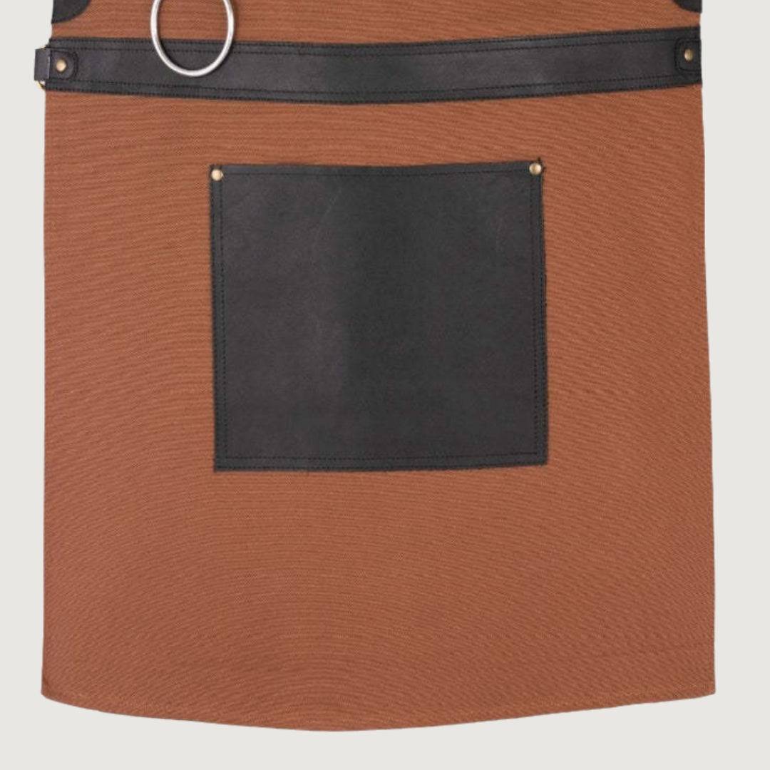 Expert Craftsmanship Brown Canvas Crossbody BBQ Apron