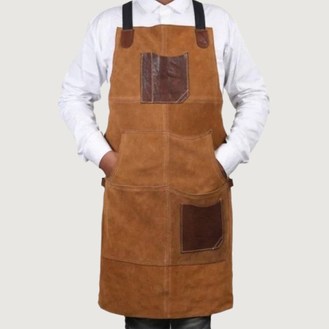 Arucas Saddle Suede Apron  Caramel Brown