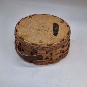 Vintage Pyrex Casserole Carrier Split Wood Basket with Leather Handles