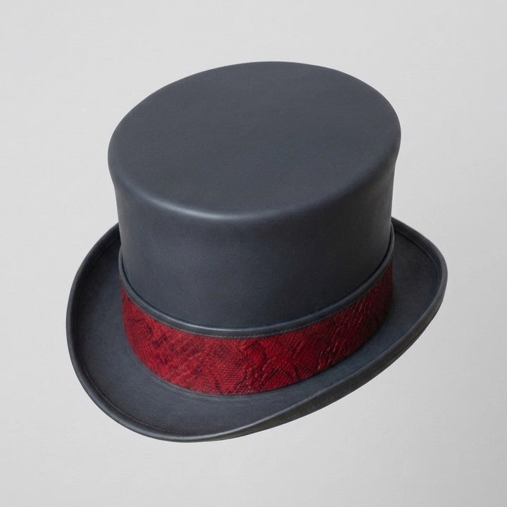 Leather Steampunk Top Hat Gothic Victorian Biker Cosplay Costume Mens Hat