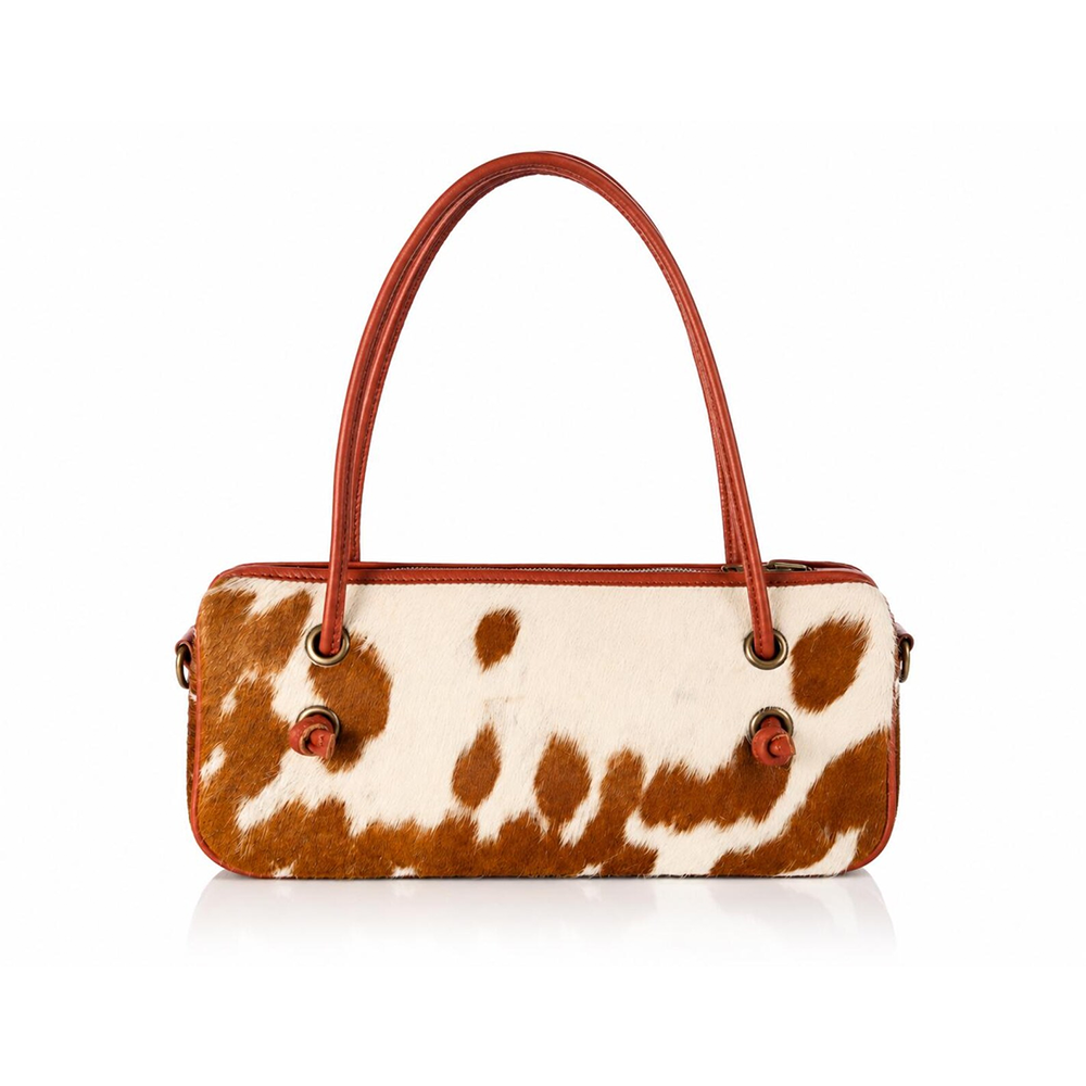 Hideor Canyon Cowhide Shoulder Bag  Genuine Hair-On Leather Handbag  Western Style Purse