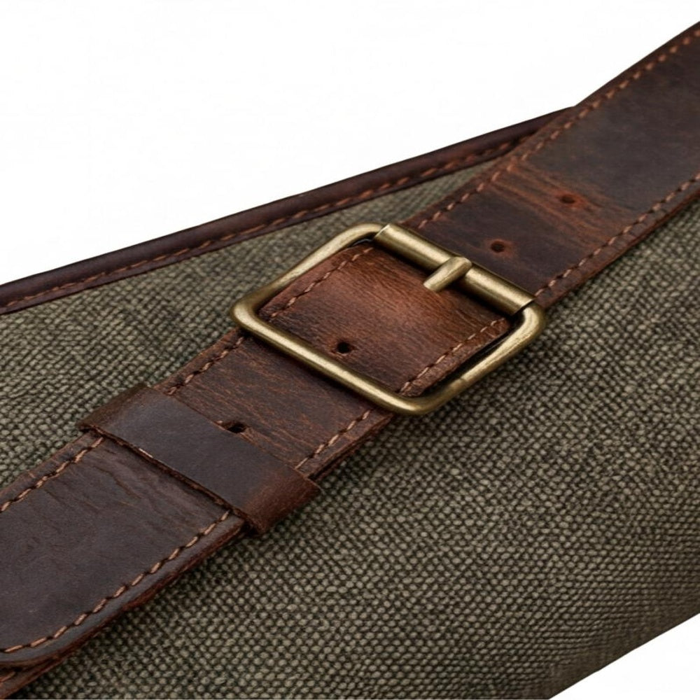 Canvas  Leather Scoped Takedown Rifle Case  Padded Hunting Sleeve