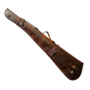 Western Rifle Scabbard 43 Brown Leather Scabbard with Fur Lining  Carrying Handle and Versatile Carrying Strap Personalized Gift for Dad