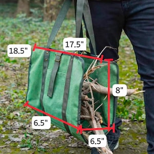 canvas firewood carrier for people who actually use this gear