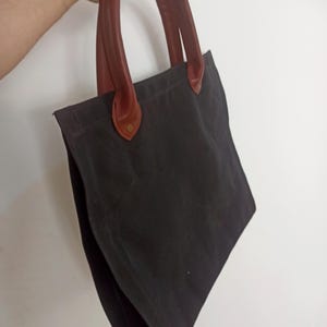 Waxed Canvas Firewood Carrier  Leather Handles Glove Holder