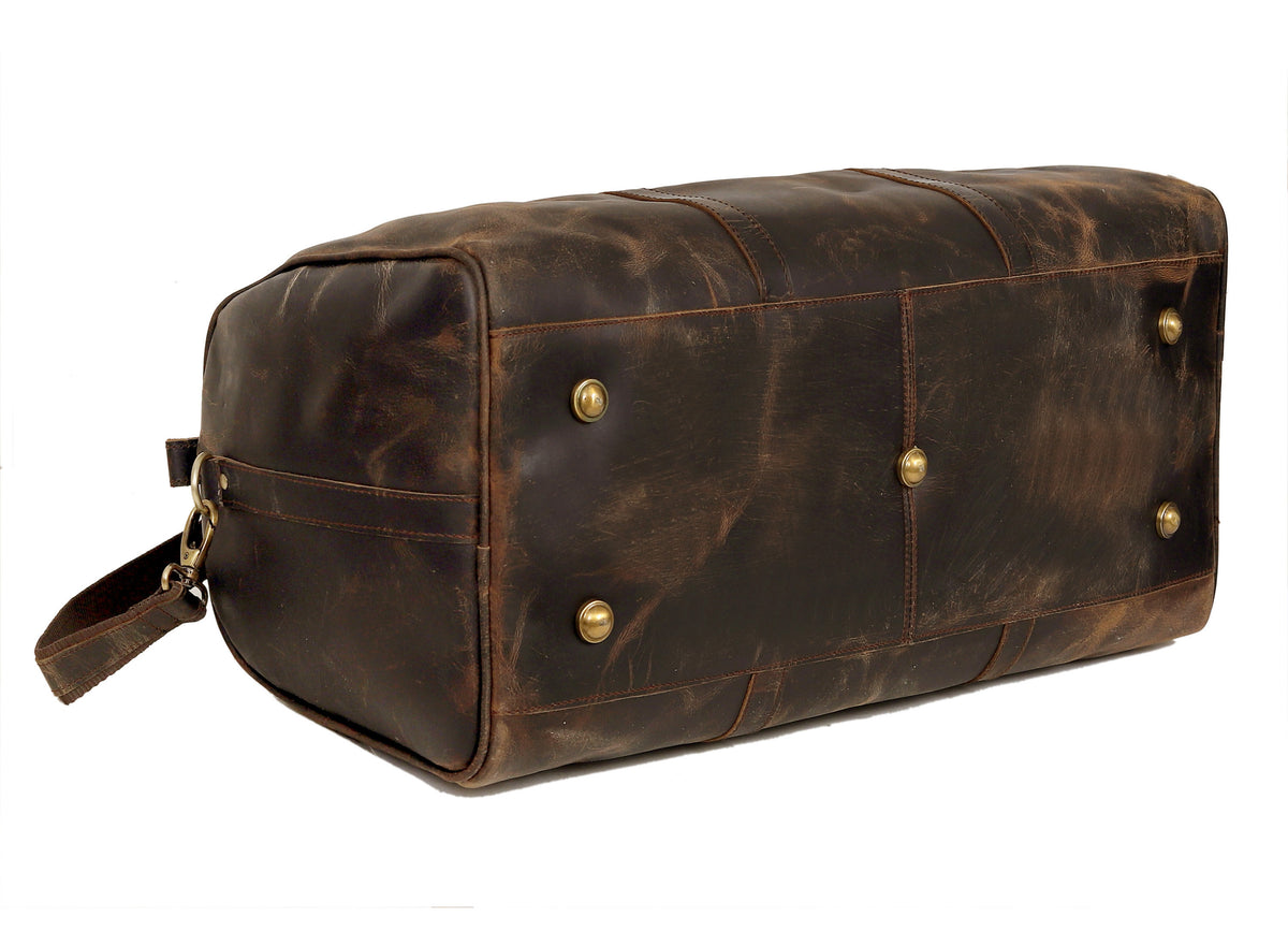 The Outlander Duffel Bag  Genuine Full Grain Leather Travel Bag