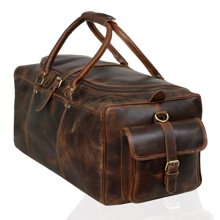BRAZILIA BUFFALO LEATHER TRAVEL DUFFEL BAG  22 INCH