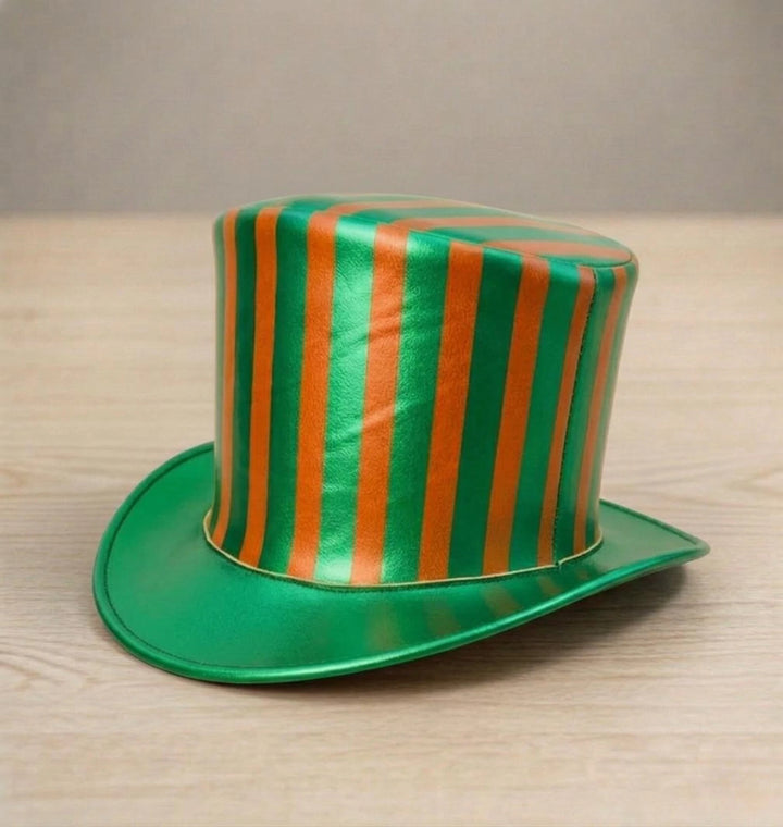 Handmade Metallic Green Leather Top Hat Steampunk Cosplay Festival Gothic  New