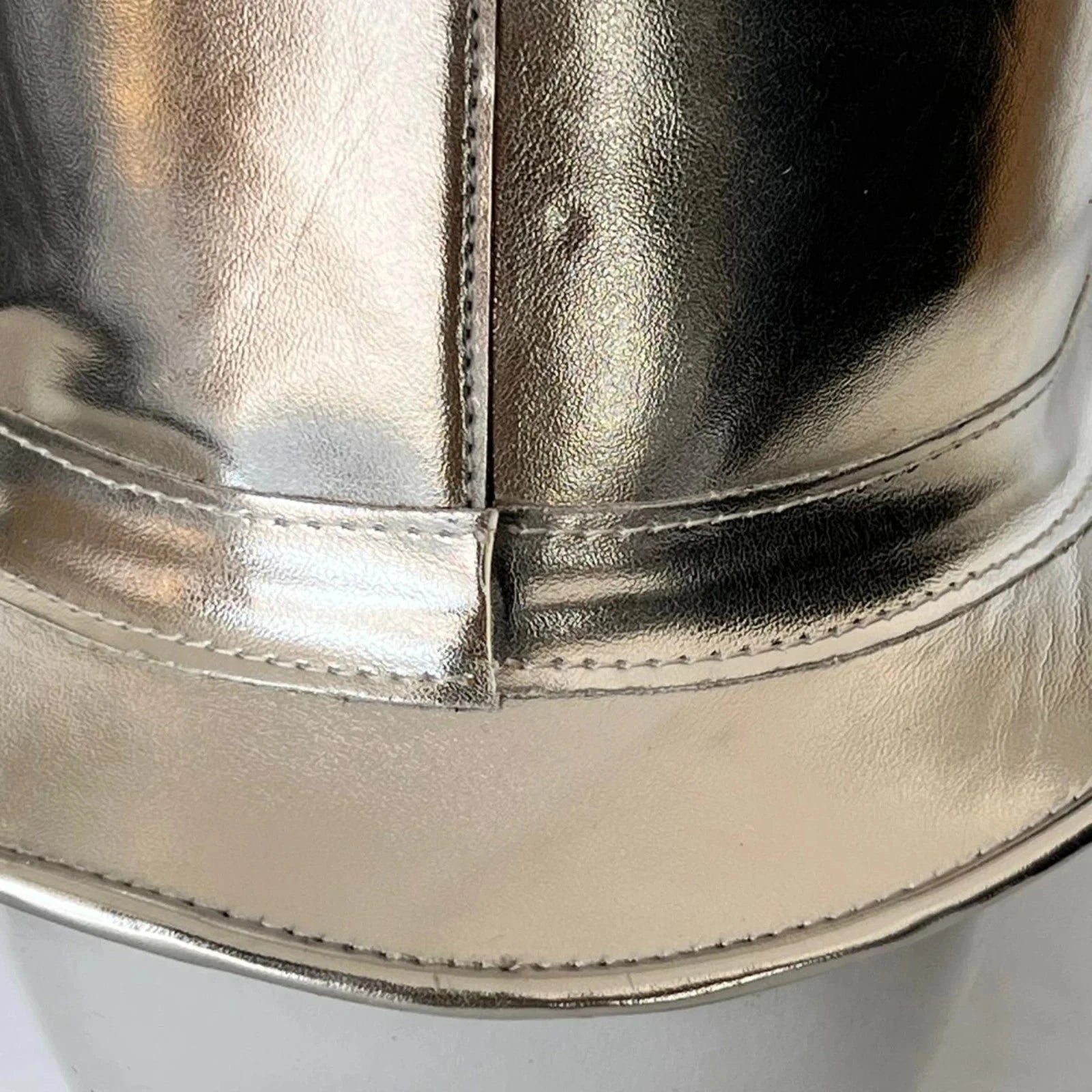 Marlow Premium Genuine Leather Top Hat Metallic Silver Steampunk Festival S 3X