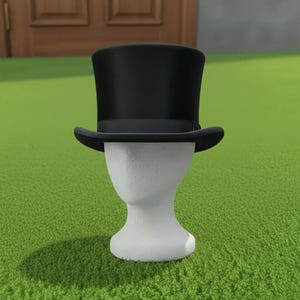 Handmade Black Steampunk Top Hat  Silk Victorian Hat for Men Cosplay Costume
