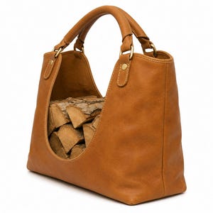 Leather Log Carrier  Firewood Carrier Tote