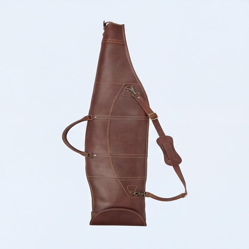 Luxury Full Grain Leather Rifle Case  Soft Padded Hunting Sleeve