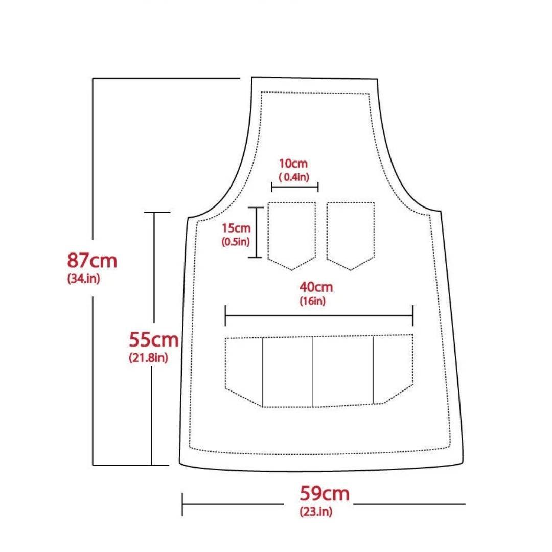 Unique Oxfordshire Grey Canvas Apron With Black Pocket Apron