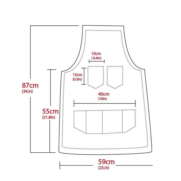 Unique Oxfordshire Grey Canvas Apron With Black Pocket Apron