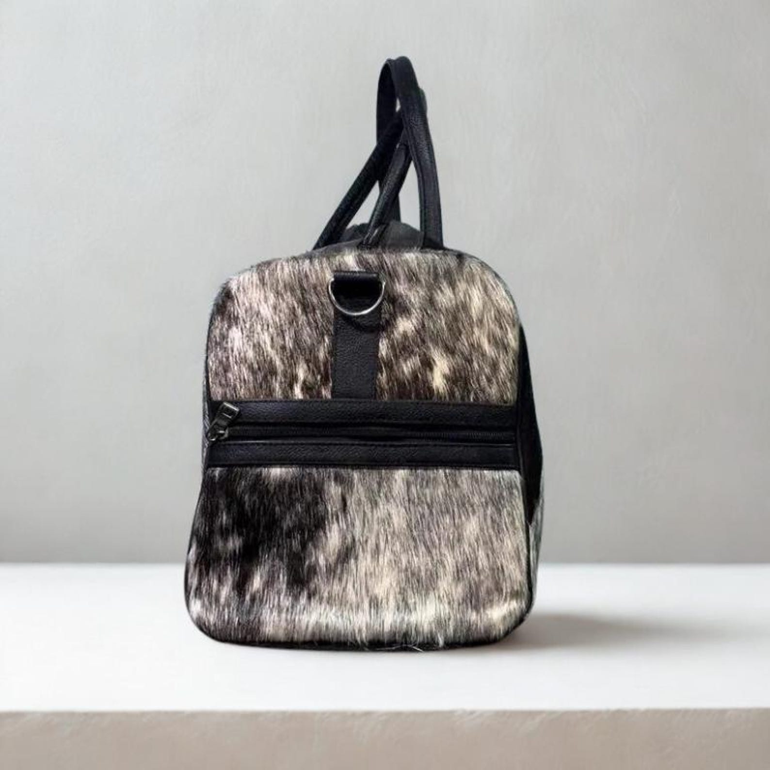 Cowhide Leather Duffel Bag  Handmade Travel Gym Bag