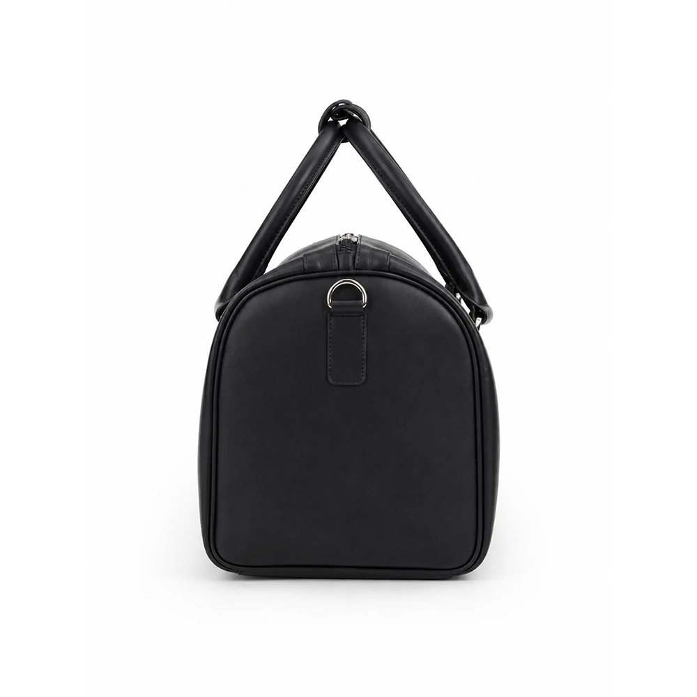 Handmade Black Cow Leather Duffle Bag Western Style Travel Gym Bag