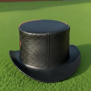 Handmade Leather Snake Pattern Top Hat Steampunk Gothic Cosplay