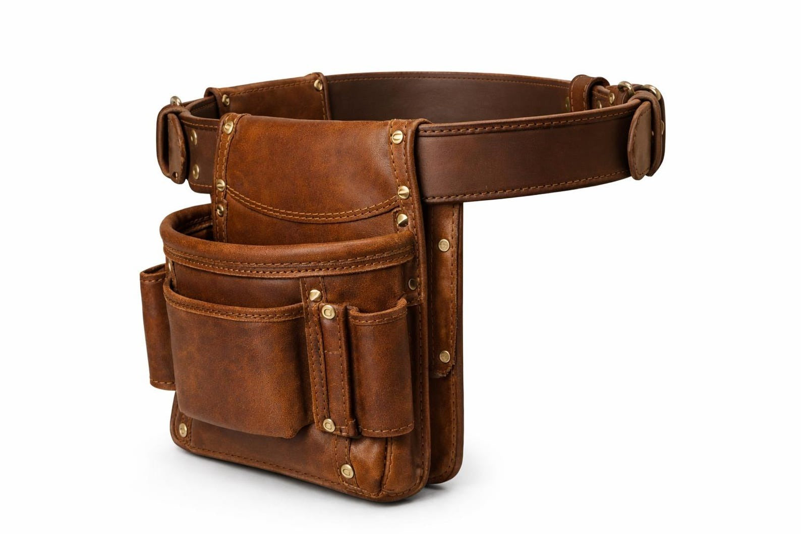 Adjustable Leather Tool Belt Carpenter Tool Pouch Organizer for Men