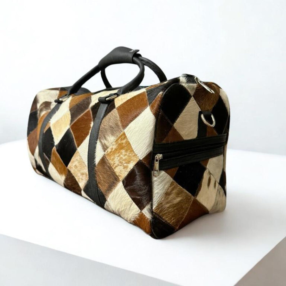 Handmade Cowhide Duffel Bag Leather Weekend Travel Bag