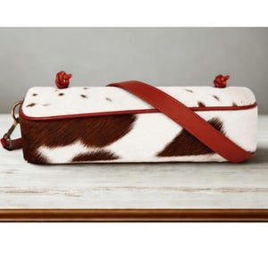 Genuine Cowhide Shoulder Bag  Hair On Leather Western Handbag  Rustic Tote