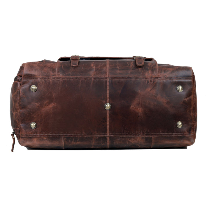 Leather Duffel Bag for Men  Brown