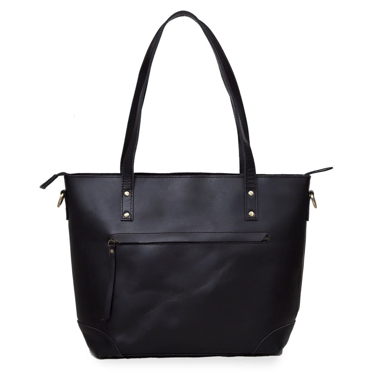 marilyn buffalo leather tote bag-black