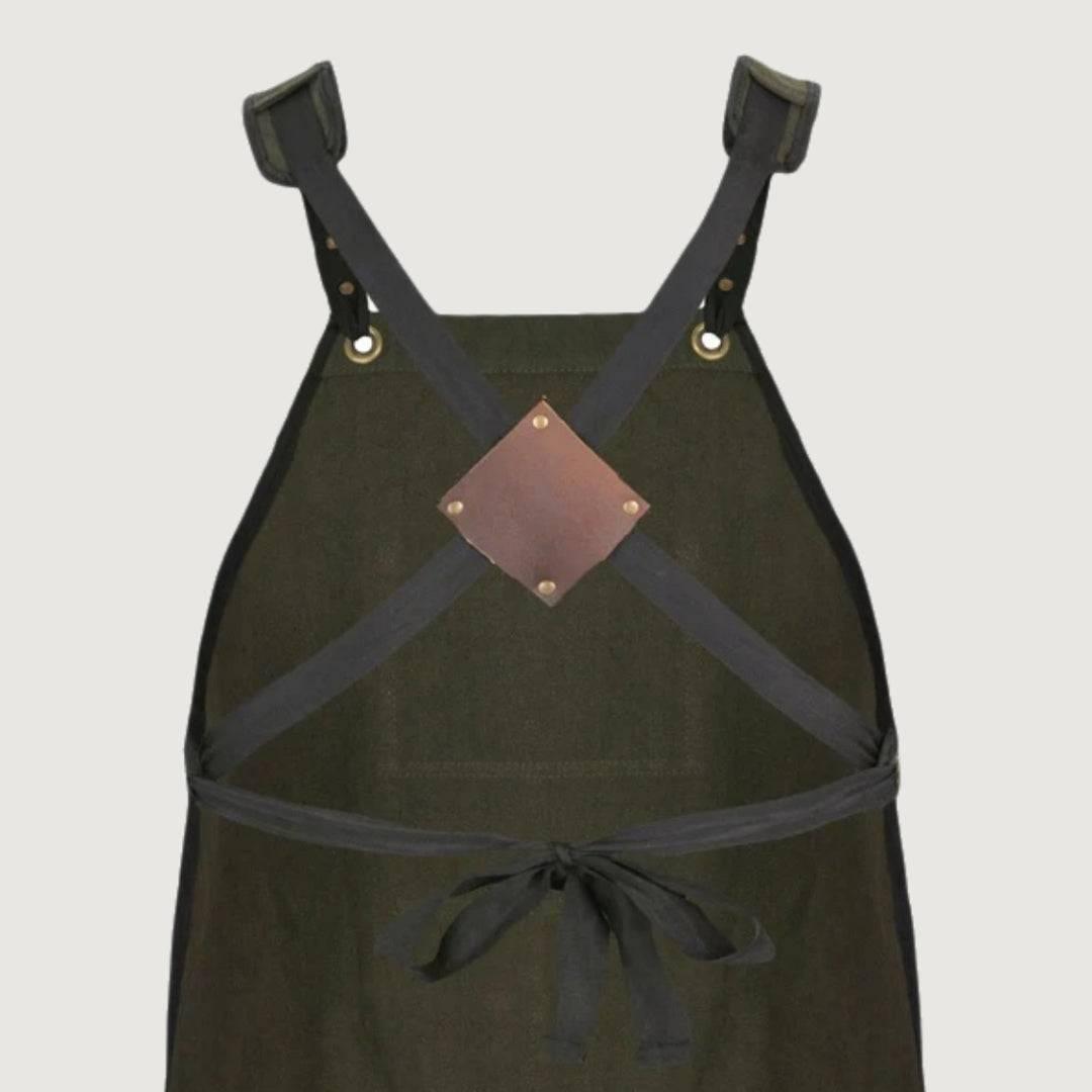 The Olive Vintage Green Canvas Apron