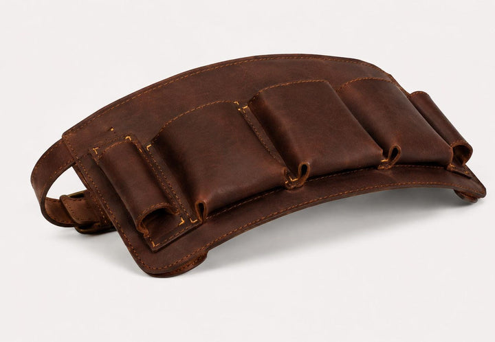 Dark Brown Leather Florist Tool Belt  Stylish Floral Supply Organizer