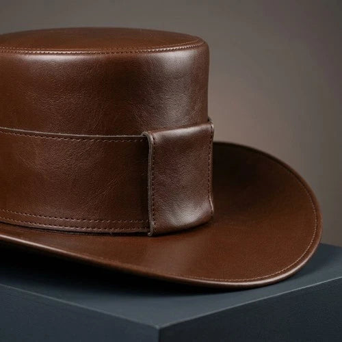 Brown Western Cowboy Hat Mens Womens Wide Brim Vintage Country Ranch Costume