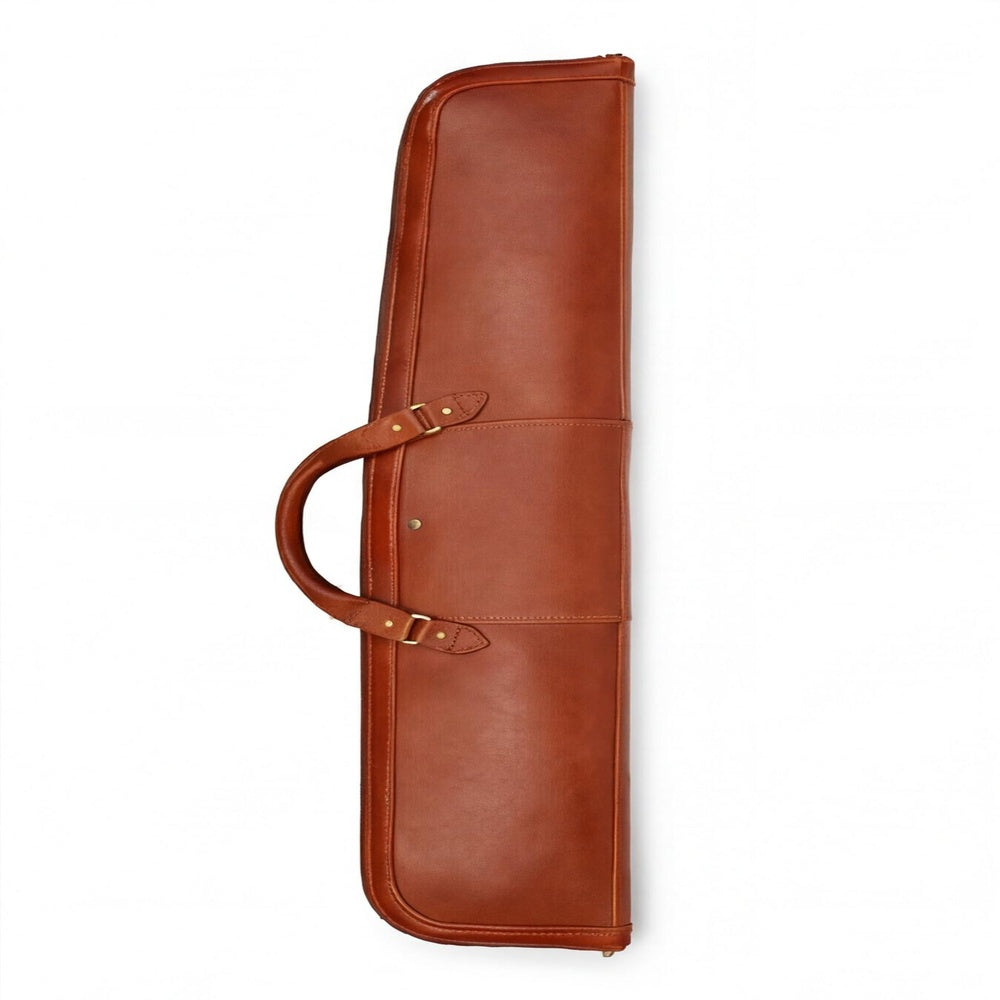 Handcrafted Leather Clay Shotgun Case   Padded Hunting Sleeve