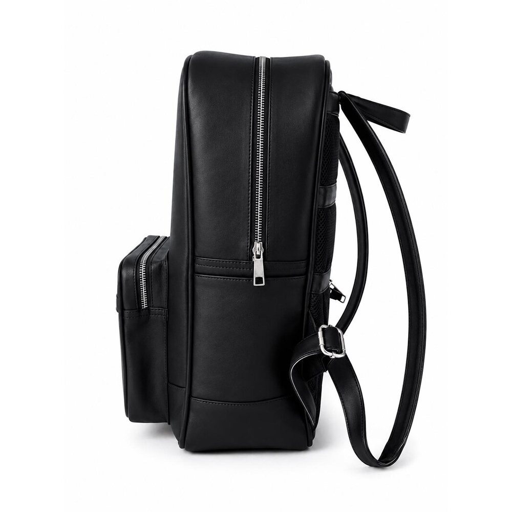 Luxury Black Leather Backpack, Handmade Laptop Travel Work Bag