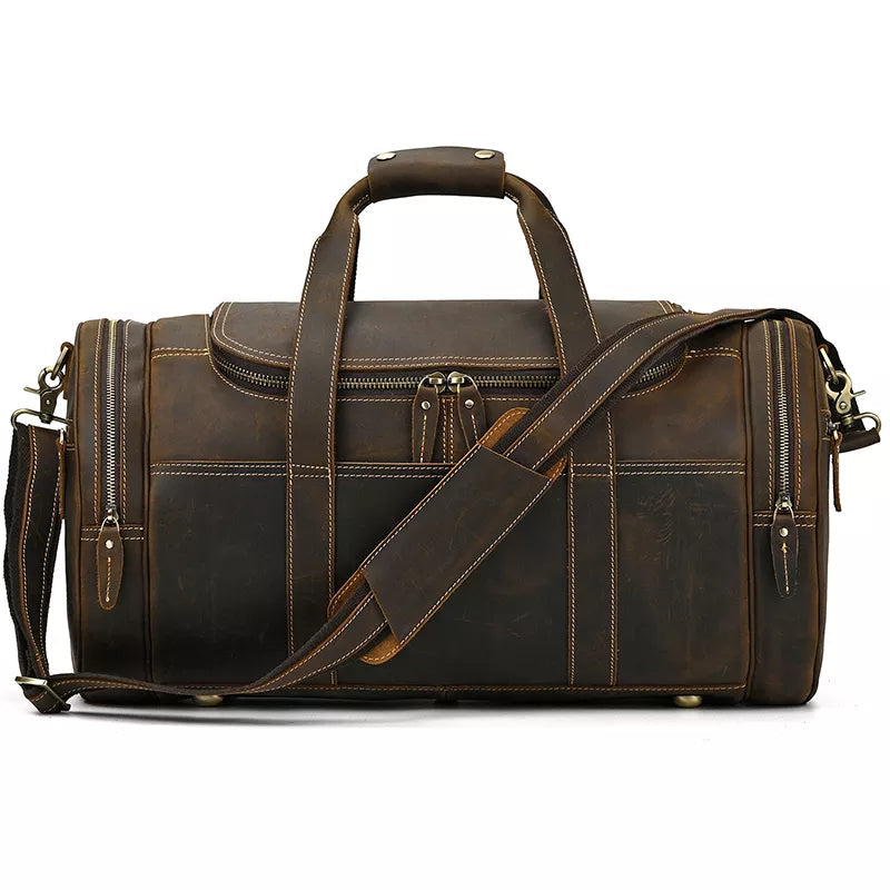 The Wainwright Weekender  Round Vintage Leather Weekender