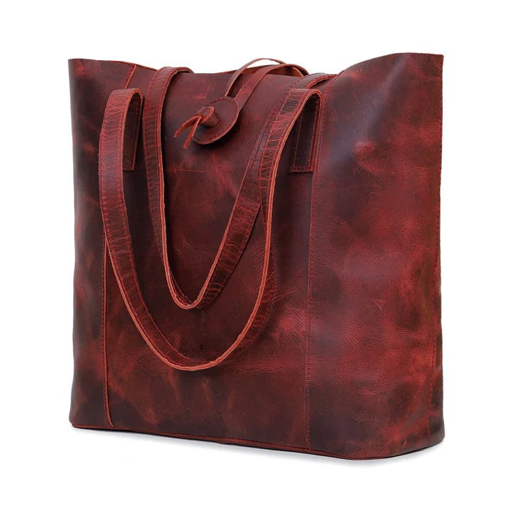 seinna leather tote bag mahroon