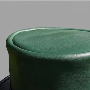 Handmade Unisex Green Leather Top Hat Steampunk Cosplay St Patricks Day