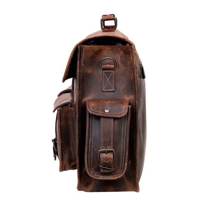 FINE LEATHER MESSENGER BAG  SMALL