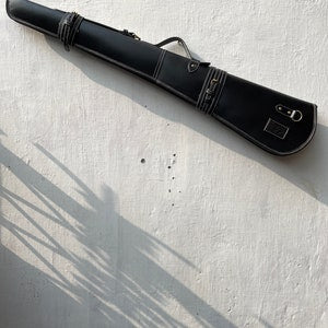 Western Rifle Scabbard  42 Black Full Grain Leather
