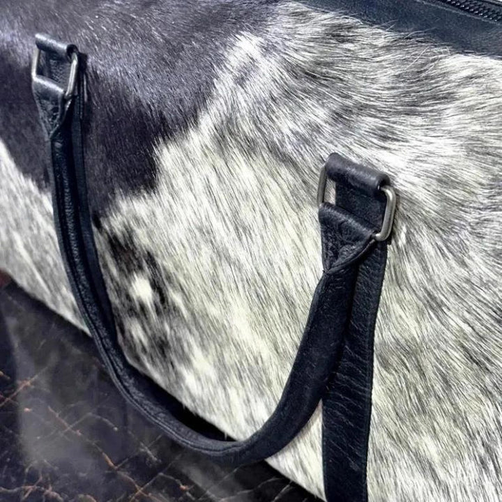 Cowhide Leather Duffel Bag  Handmade Travel Gym Bag