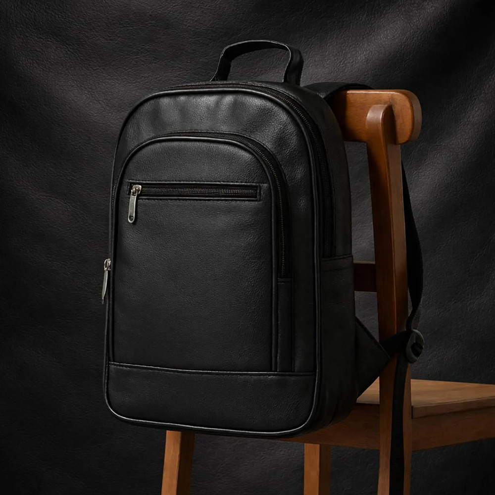 Minimalist Vegan Leather Laptop Backpack – Slim Commuter Bag